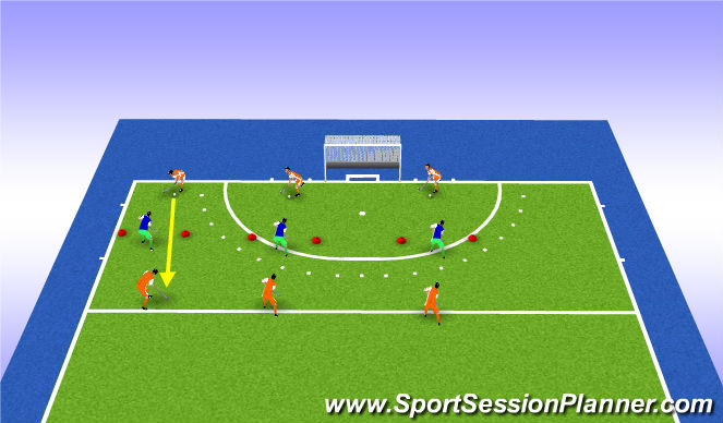 Hockey Session Plan Drill (Colour): grenswachter