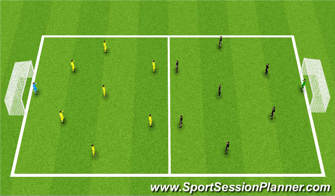 Football/Soccer Session Plan Drill (Colour): Free Play - 8v8 Game