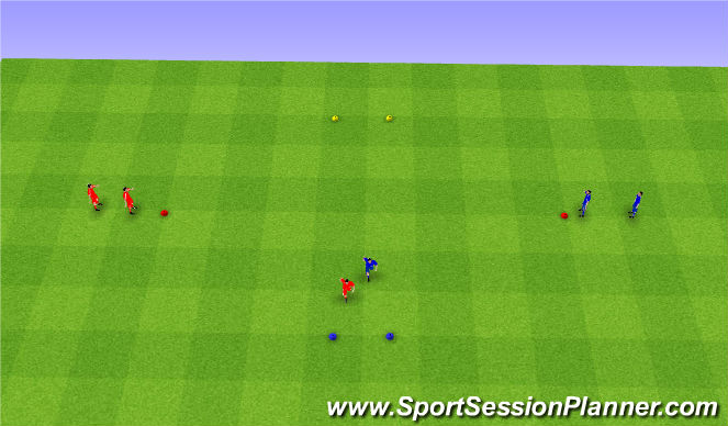 Football/Soccer Session Plan Drill (Colour): Reaction race warm up