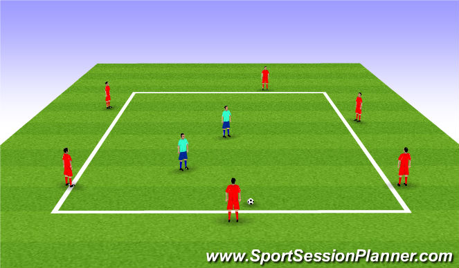 Football/Soccer Session Plan Drill (Colour): 6v2