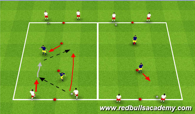 Football/Soccer Session Plan Drill (Colour): Main Theme - Opposed