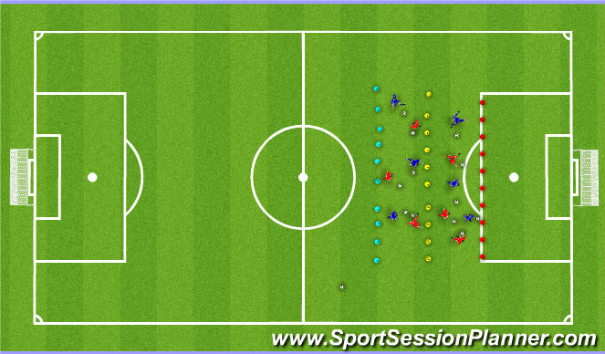 Football/Soccer Session Plan Drill (Colour): Warm -up - control ball