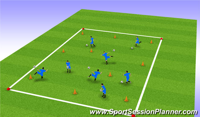 Football/Soccer Session Plan Drill (Colour): Warm-up Juggles Challenge + Pick up trick