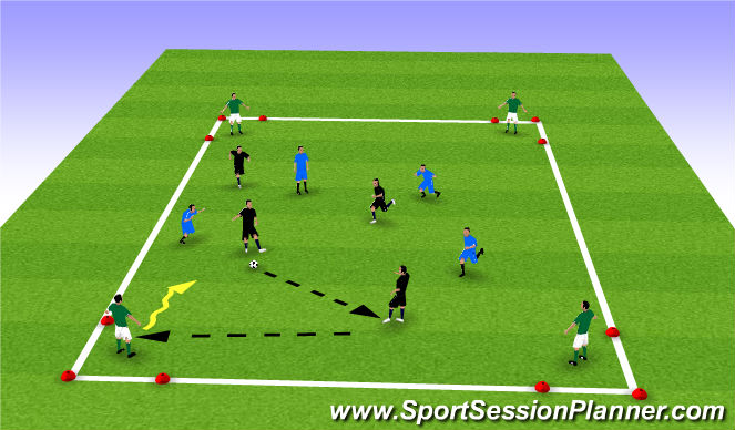 Football/Soccer Session Plan Drill (Colour): Saving the prisioners - Contioned game