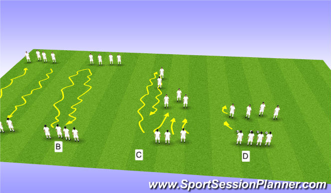 Football/Soccer Session Plan Drill (Colour): Warm-up for defending
