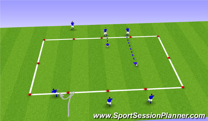 Football/Soccer Session Plan Drill (Colour): Passing warm - up