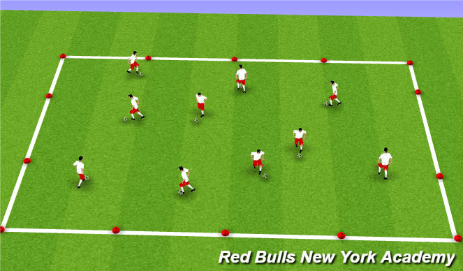 Football/Soccer Session Plan Drill (Colour): Warm Up