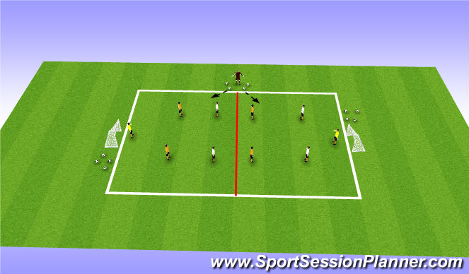 Football/Soccer Session Plan Drill (Colour): SSG/2v2