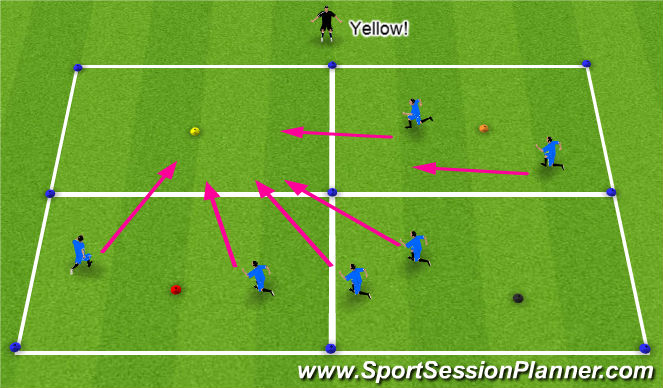 Football/Soccer Session Plan Drill (Colour): Warm-up The Gathering sheeps