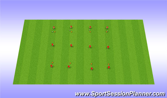 Football/Soccer Session Plan Drill (Colour): Passing drill - open up