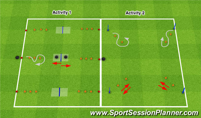 Football/Soccer Session Plan Drill (Colour): Coordination/First step speed