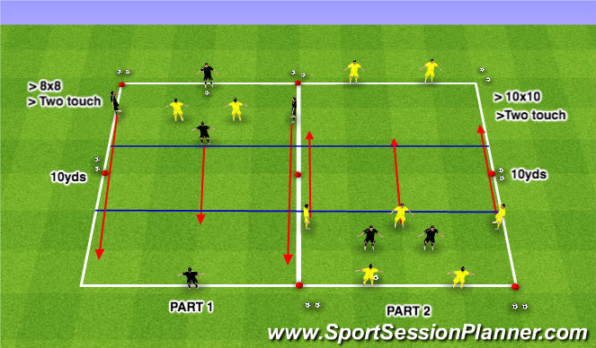 Football/Soccer Session Plan Drill (Colour): Transition Rondo - 4v2+1/5v2+2