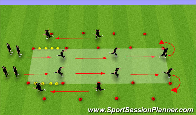 Football/Soccer Session Plan Drill (Colour): FIFA 11+ - WARM UP