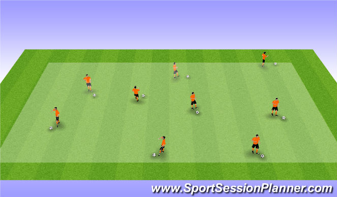 Football/Soccer Session Plan Drill (Colour): General Warm Up