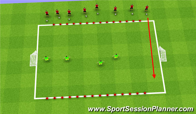 Football/Soccer Session Plan Drill (Colour): Hungry DInosaurs