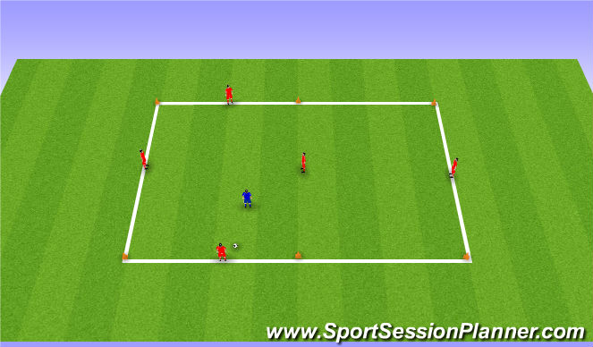 Football/Soccer Session Plan Drill (Colour): Passing to Penetrate (10 mins)
