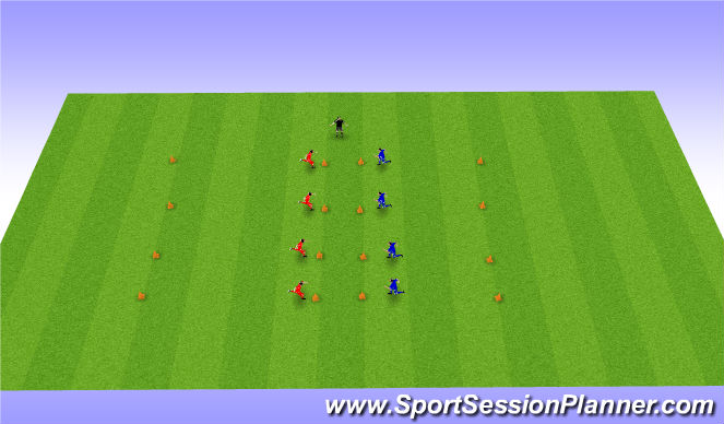 Football/Soccer Session Plan Drill (Colour): Speed - Catch your man