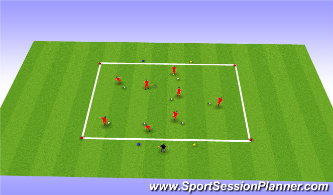 Football/Soccer Session Plan Drill (Colour): Warm up