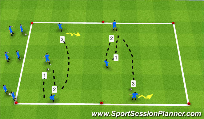 Football/Soccer Session Plan Drill (Colour): Tic-Tac clock