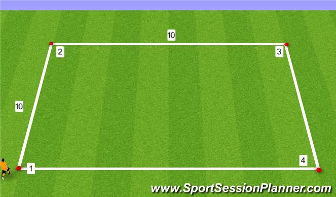 Football/Soccer Session Plan Drill (Colour): Square runs