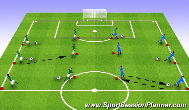 Football/Soccer Session Plan Drill (Colour): Passing & Receiving