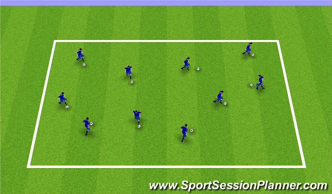Football/Soccer Session Plan Drill (Colour): Ball Mastery + Juggling