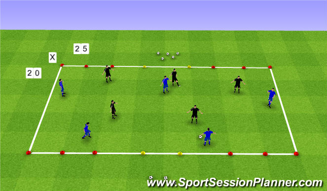 Football/Soccer Session Plan Drill (Colour): Skill Training (20mins)