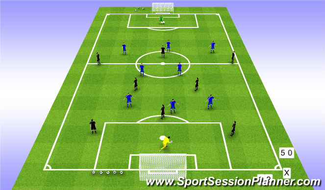Football/Soccer Session Plan Drill (Colour): Skill Game (25mins)