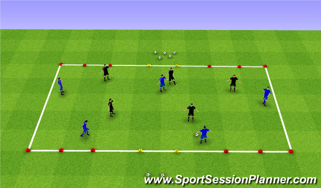 Football/Soccer Session Plan Drill (Colour): Skill Training (25mins)