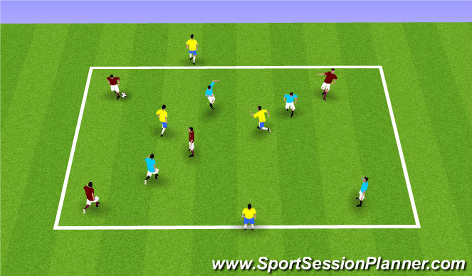 Football/Soccer Session Plan Drill (Colour): 8v4 possession