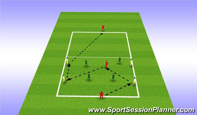 Football/Soccer Session Plan Drill (Colour): 4v4+3