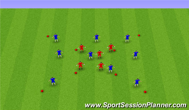 Football/Soccer Session Plan Drill (Colour): 9 vs 5 & 5 vs 2