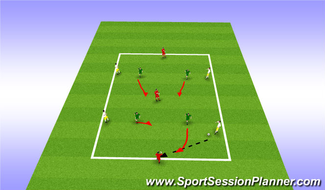 Football/Soccer Session Plan Drill (Colour): 4v4+3