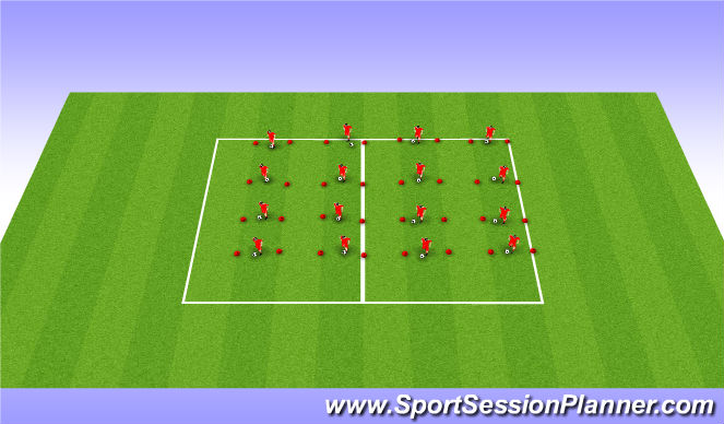 Football/Soccer Session Plan Drill (Colour): Ball mastery warm up