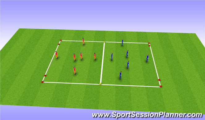 Football/Soccer Session Plan Drill (Colour): Smålagsspel