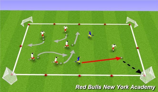 Football/Soccer Session Plan Drill (Colour): Fully-Opposed