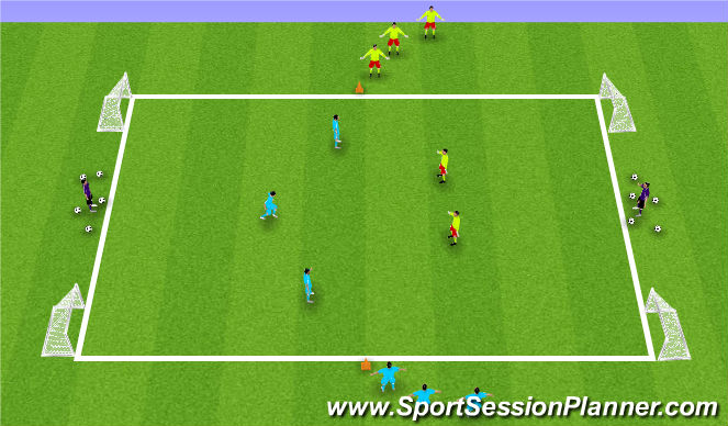 Football/Soccer Session Plan Drill (Colour): 3 v 2 Conditioned Game