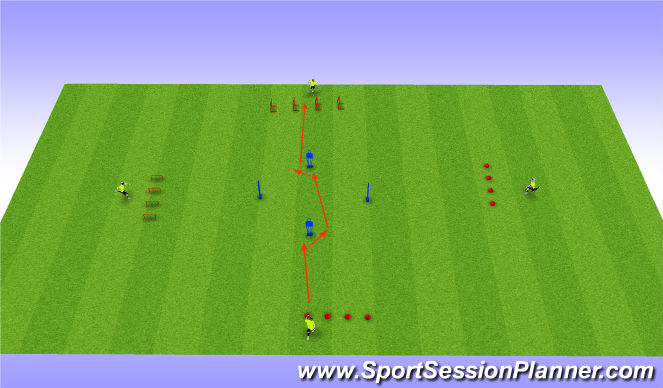Football/Soccer Session Plan Drill (Colour): Warming Up