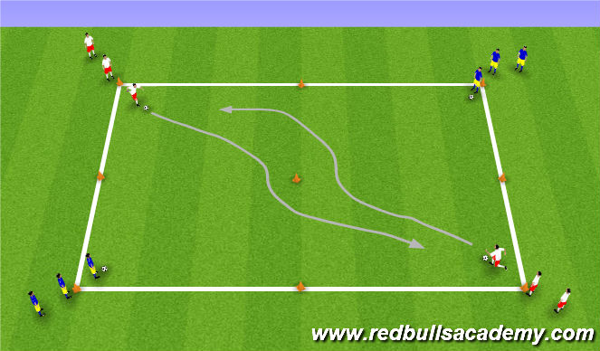 Football/Soccer Session Plan Drill (Colour): Moves to beat defender