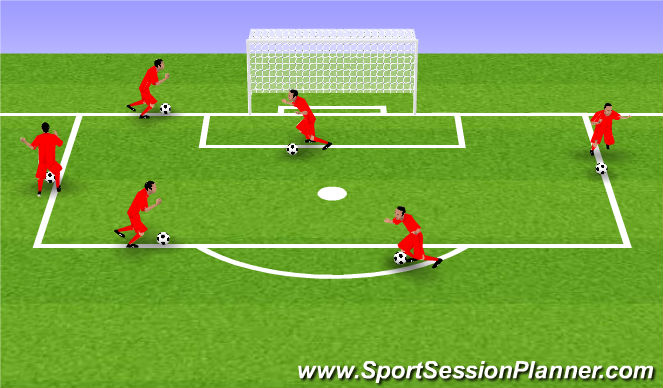 Football/Soccer Session Plan Drill (Colour): Penalty box run
