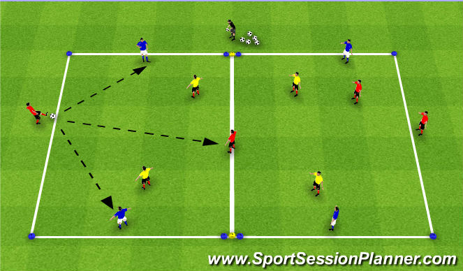 Football/Soccer Session Plan Drill (Colour): 4v4+4