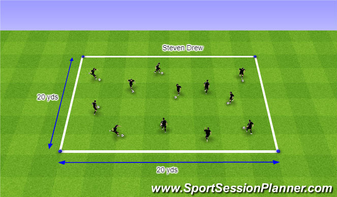 Football/Soccer Session Plan Drill (Colour): Skills Box (Stage 1)