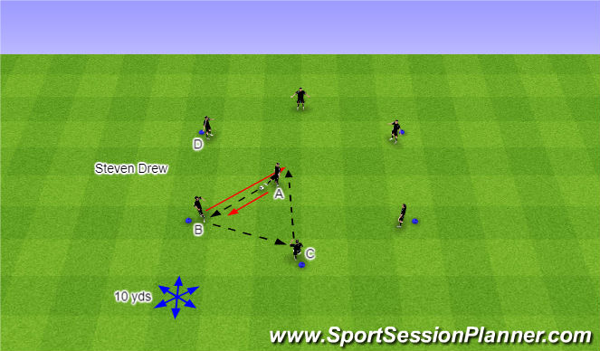 Football/Soccer Session Plan Drill (Colour): VFC Warm-up (Stage 2)