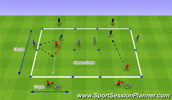 Football/Soccer Session Plan Drill (Colour): Give & Go 1v1 (Stage 3)