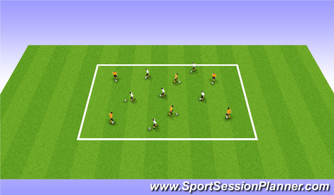 Football/Soccer Session Plan Drill (Colour): Stage 1
