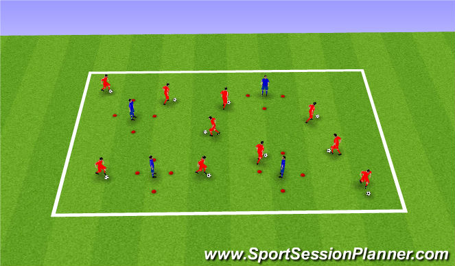 Football/Soccer Session Plan Drill (Colour): Warm Up - Basic Elements