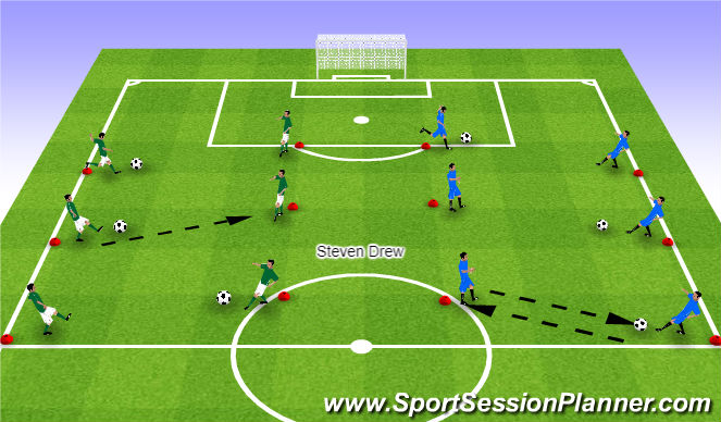 Football/Soccer Session Plan Drill (Colour): Passing & Receiving