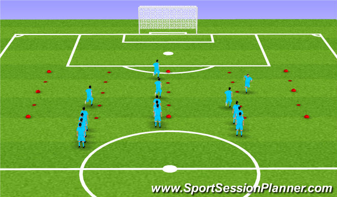 Football/Soccer Session Plan Drill (Colour): Warm Up