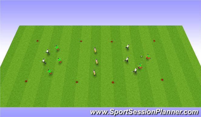 Football/Soccer Session Plan Drill (Colour): Transition/possession