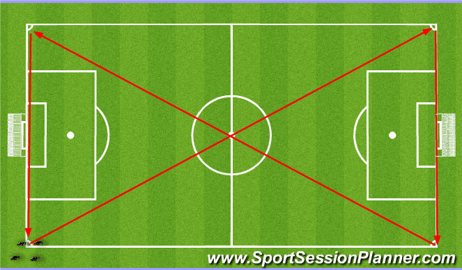 Football/Soccer Session Plan Drill (Colour): Diagonal running